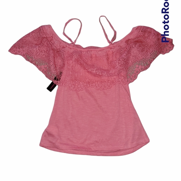No Boundaries NWT Off The Shoulder Lace Top with Fitted Bottom Top 613 - Picture 2 of 4